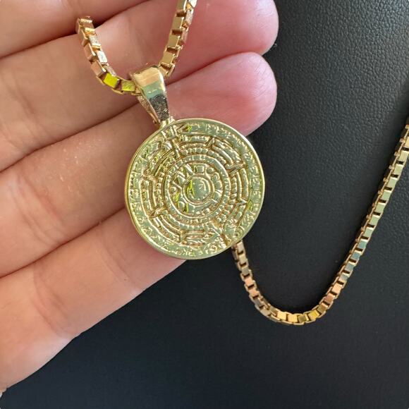 Love Tatum Vintage Coin Kali Necklace 24K Electroplated Gold One of a Kind 23” - Picture 6 of 6